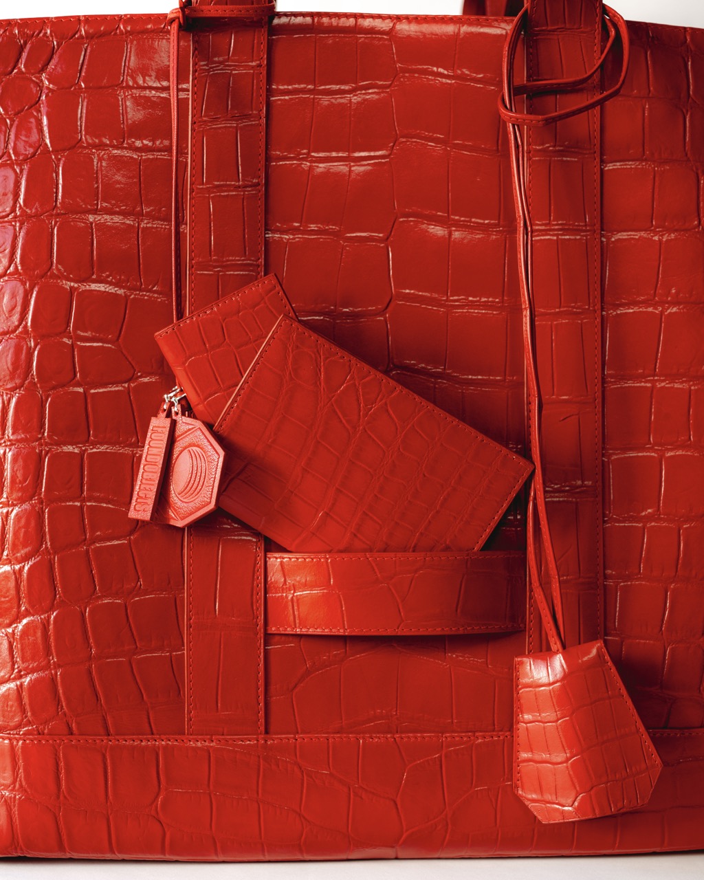 Red Croc leather detail